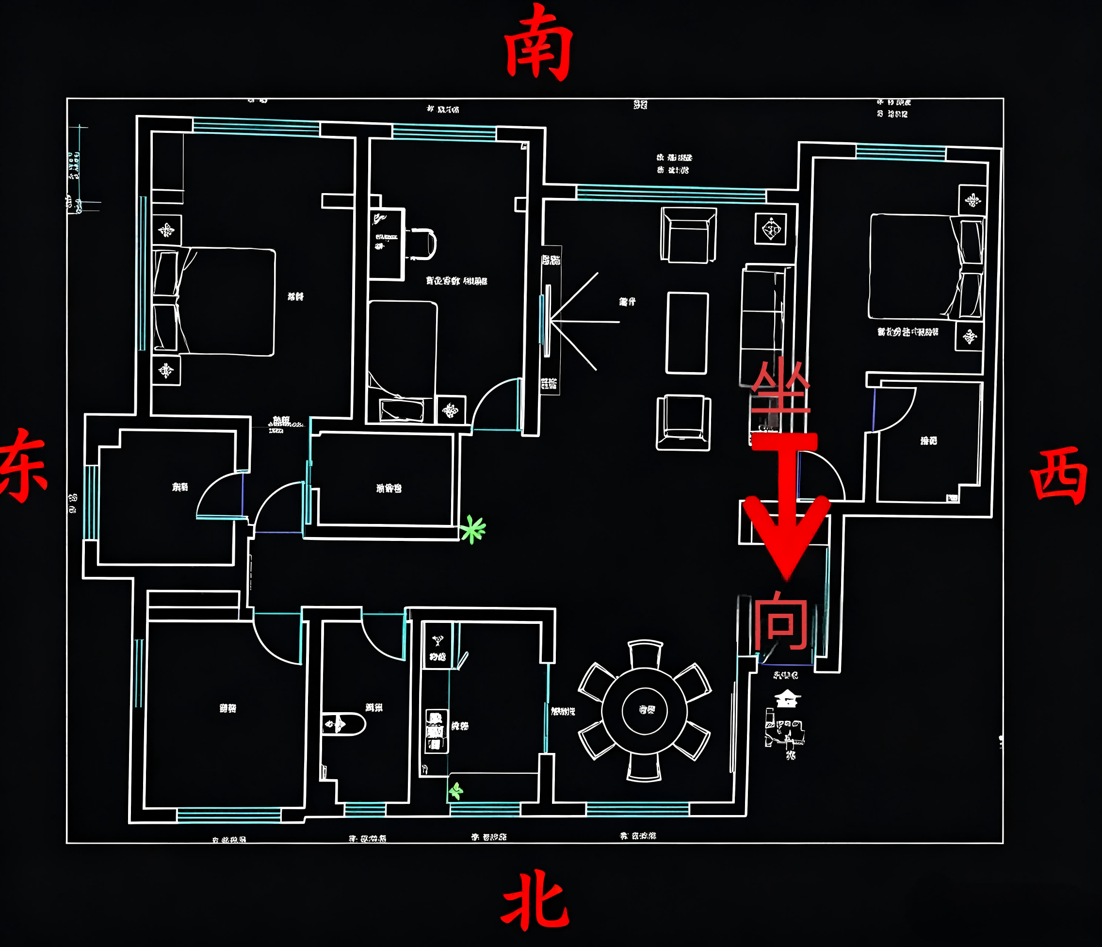 坐南向北户型