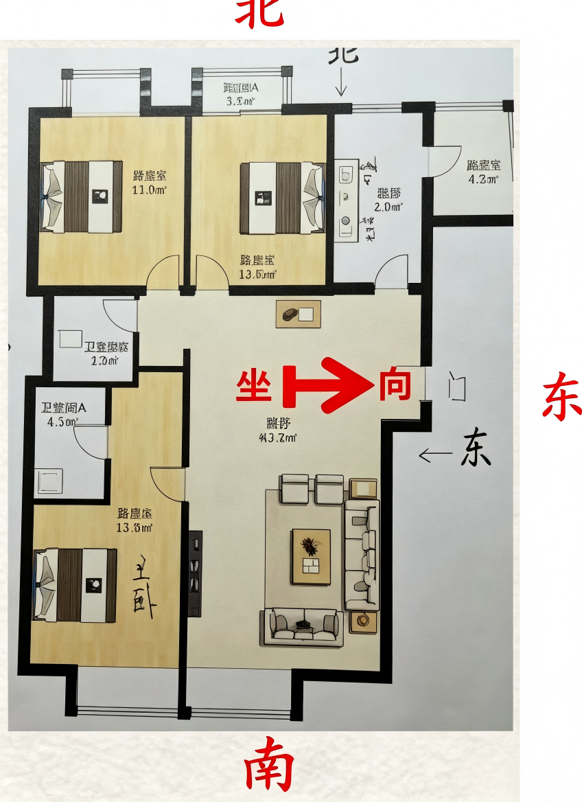 坐西向东户型